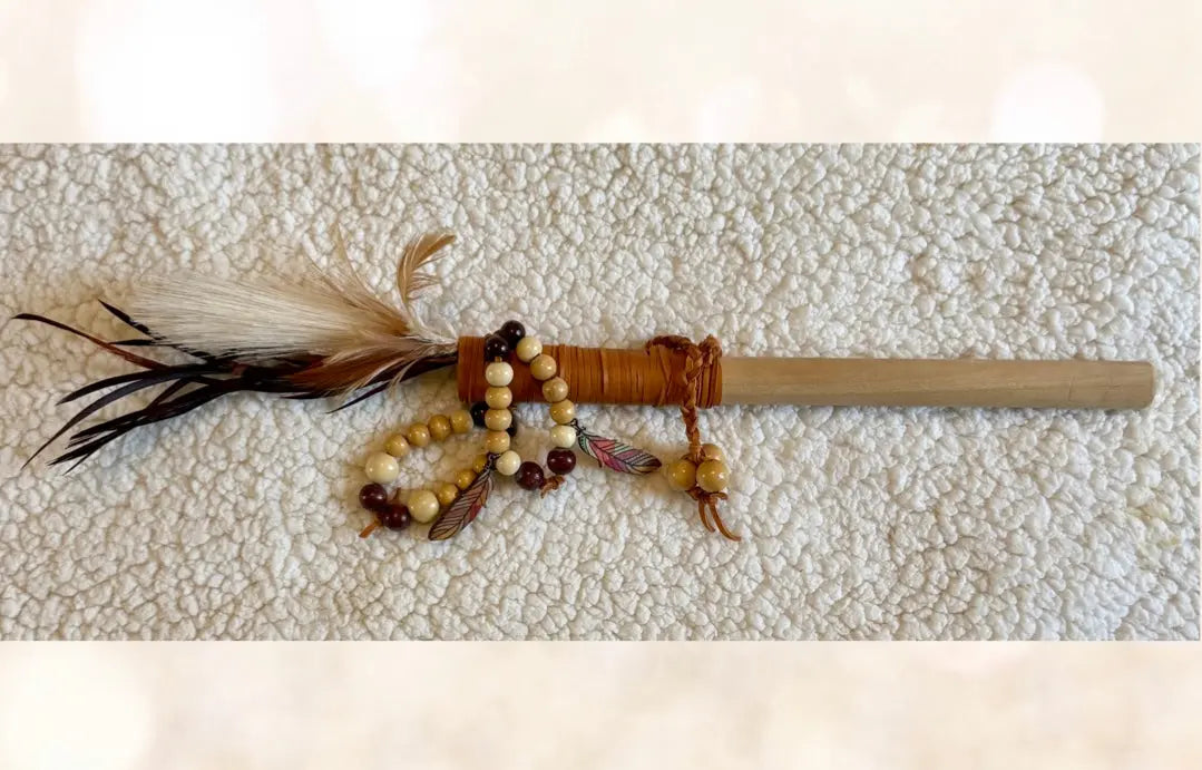 Feathered Talking Stick or Custom Ordered Designs The Earthly Vine