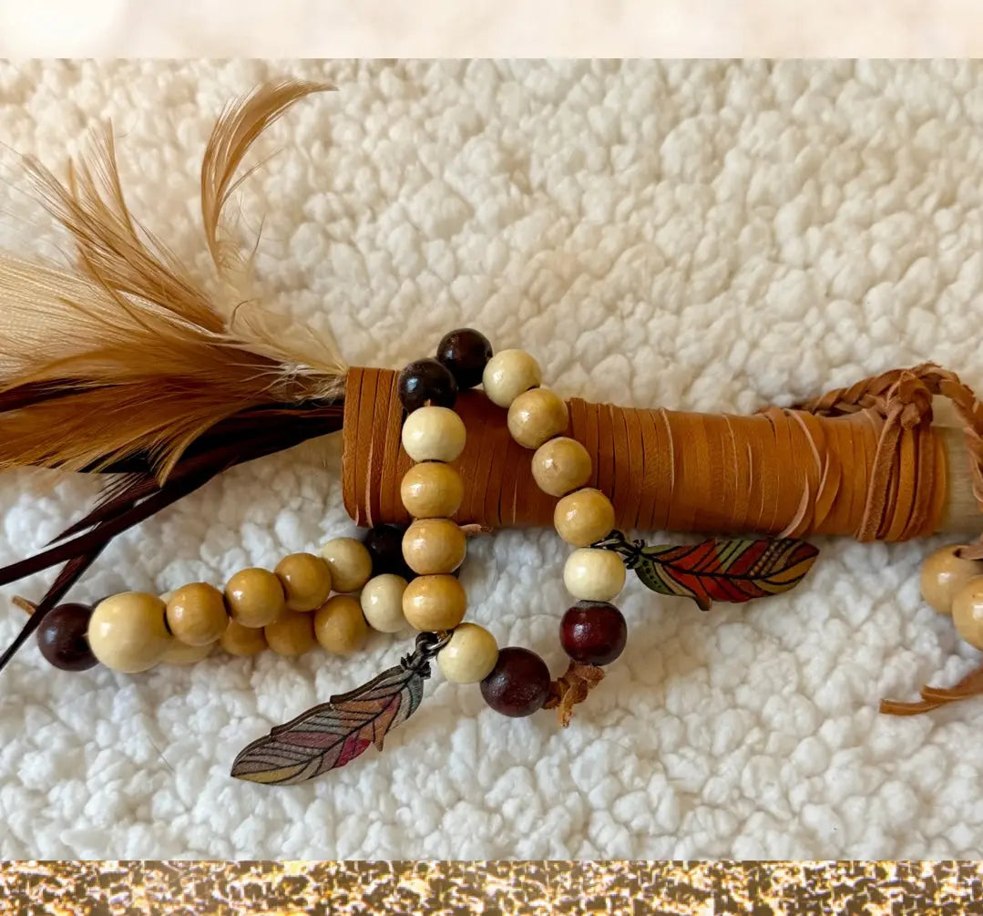 Feathered Talking Stick or Custom Ordered Designs The Earthly Vine